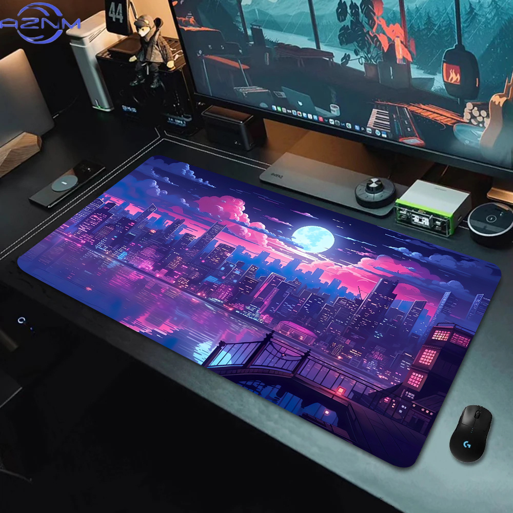 Retro Gaming Tokyo - Retro City Street Mousepad Neon Tokyo