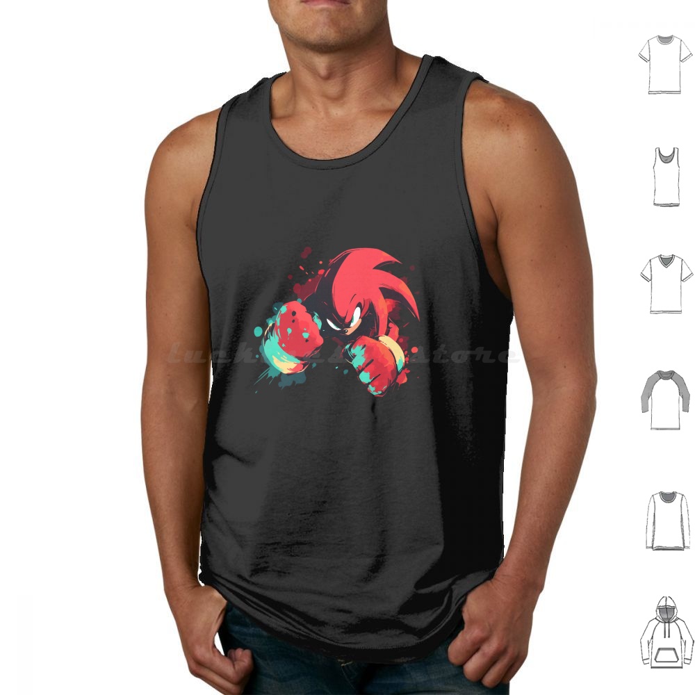 Retro Gaming Japan - Knuckles Tank Tops Print Cotton Tails
