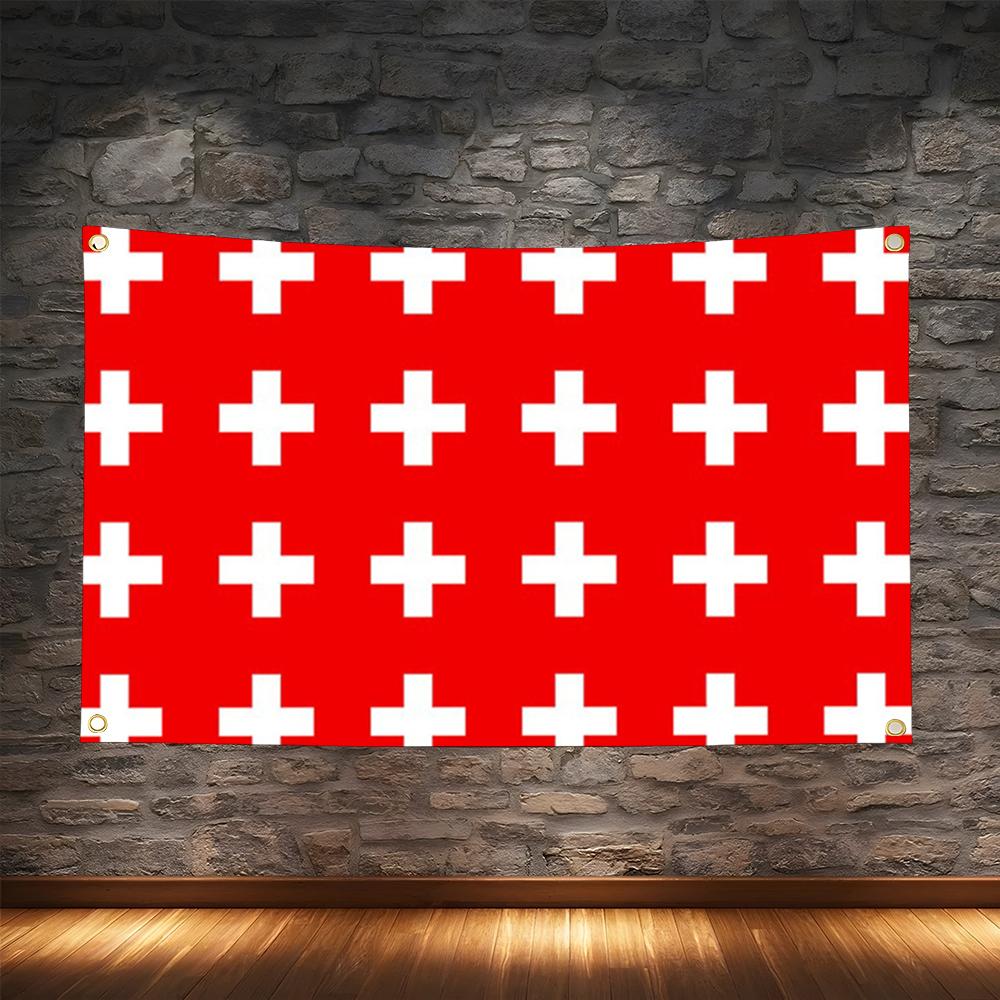Retro Gaming Banner - 1PC Famous Switzerland Flags Retro Football