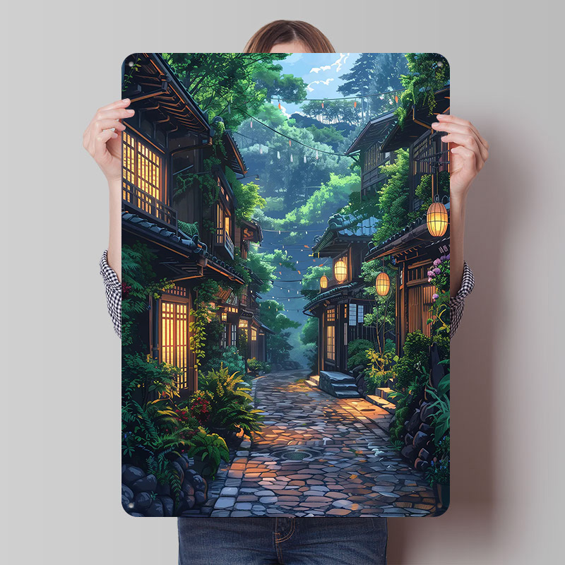 Retro Gaming Japan - Green Street in Japan Tin Plaque