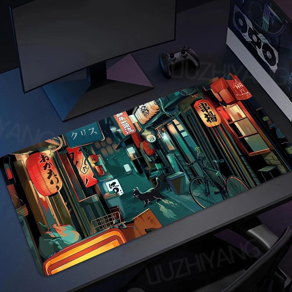 Retro Gaming Tokyo - Retro Japan Tokyo Street Mouse Pad