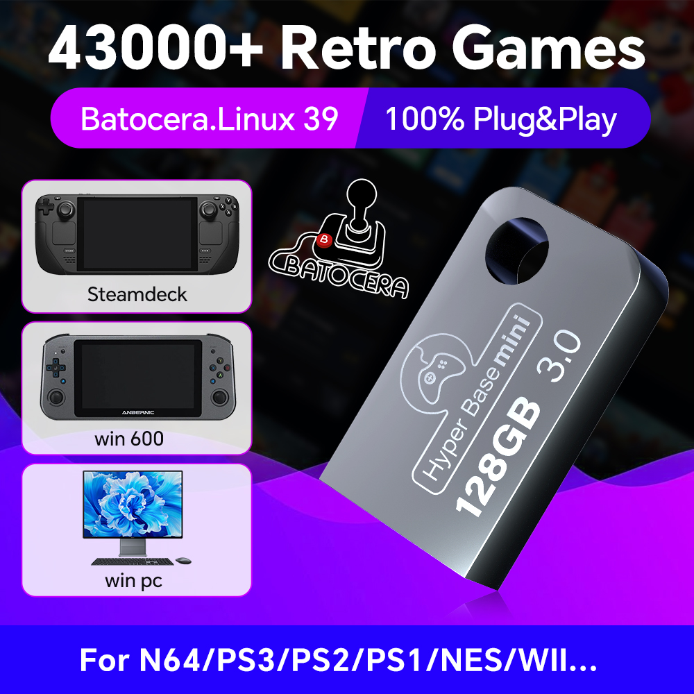 Retro Gaming Game Stick - Batocera 128G USB Flash Drive For