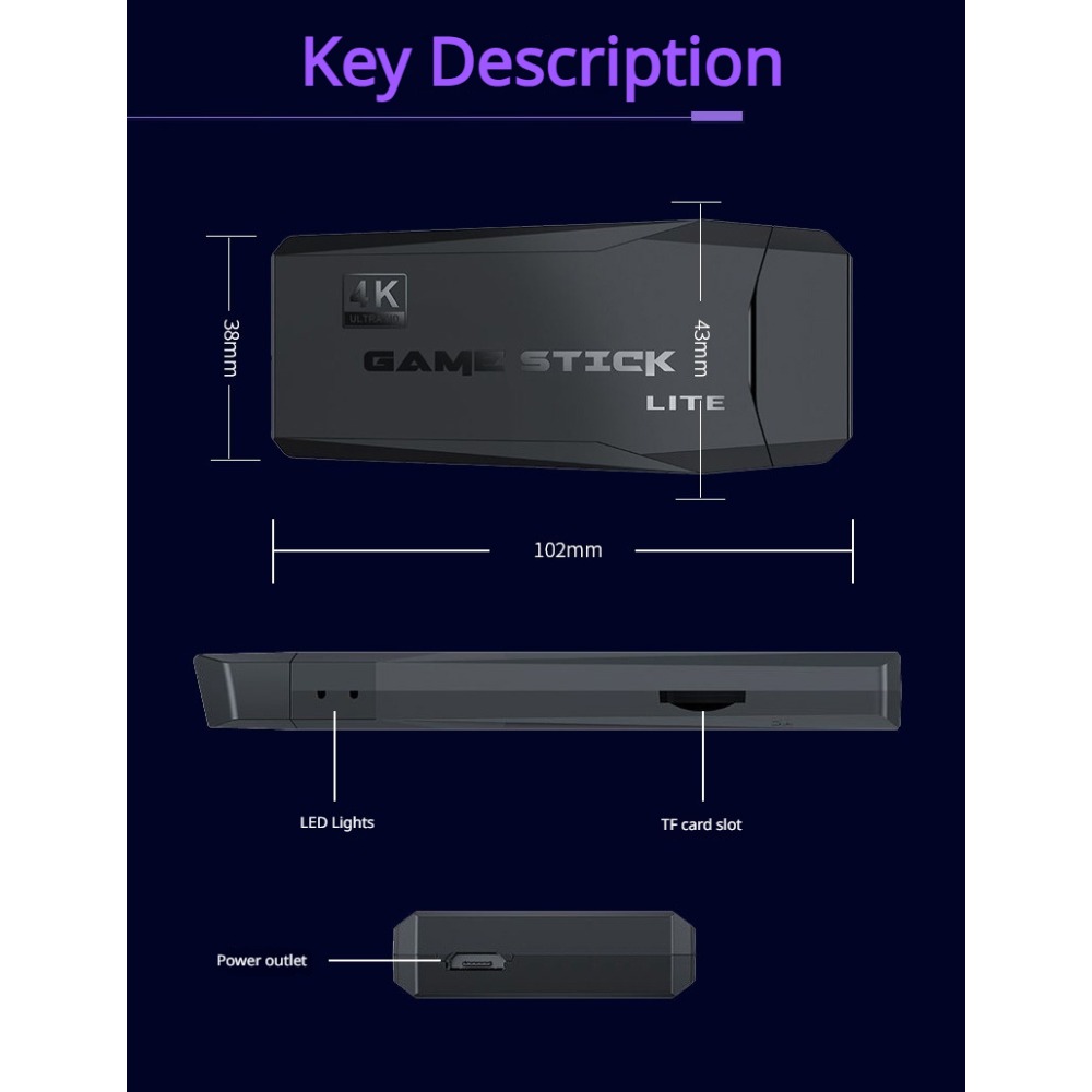 Portable 4K Retro Game Stick C - đánh giá và giá Retro Gaming Hdmi Stick